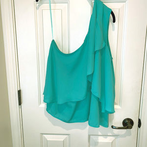 One shoulder ruffle blouse NWT
